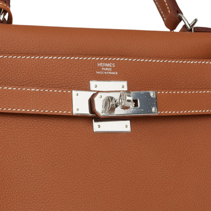 Hermes Kelly 28 Retourne Gold Evercolor Palladium Hardware
