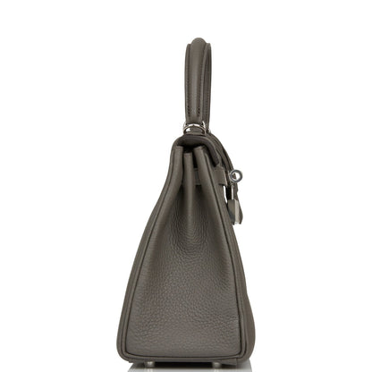 Hermes Kelly 25 Retourne Etain Togo Palladium Hardware