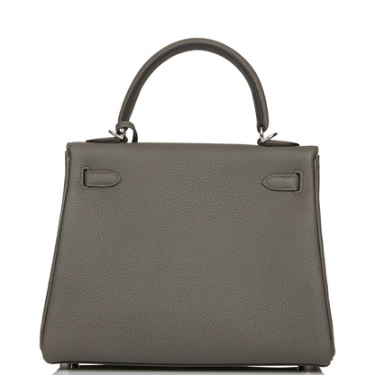 Hermes Kelly 25 Retourne Etain Togo Palladium Hardware