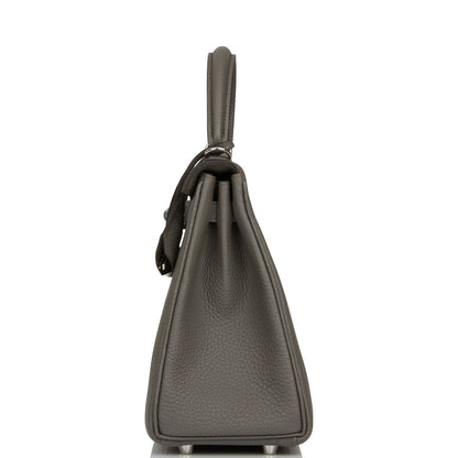 Hermes Kelly 25 Retourne Etain Togo Palladium Hardware