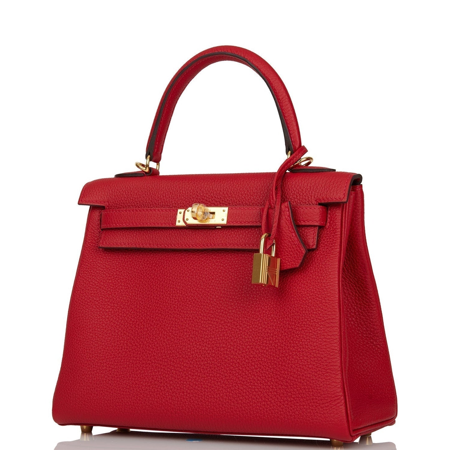 Hermes Kelly 25 Retourne Rouge Casaque Togo Gold Hardware