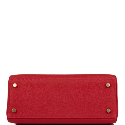 Hermes Kelly 25 Retourne Rouge Casaque Togo Gold Hardware