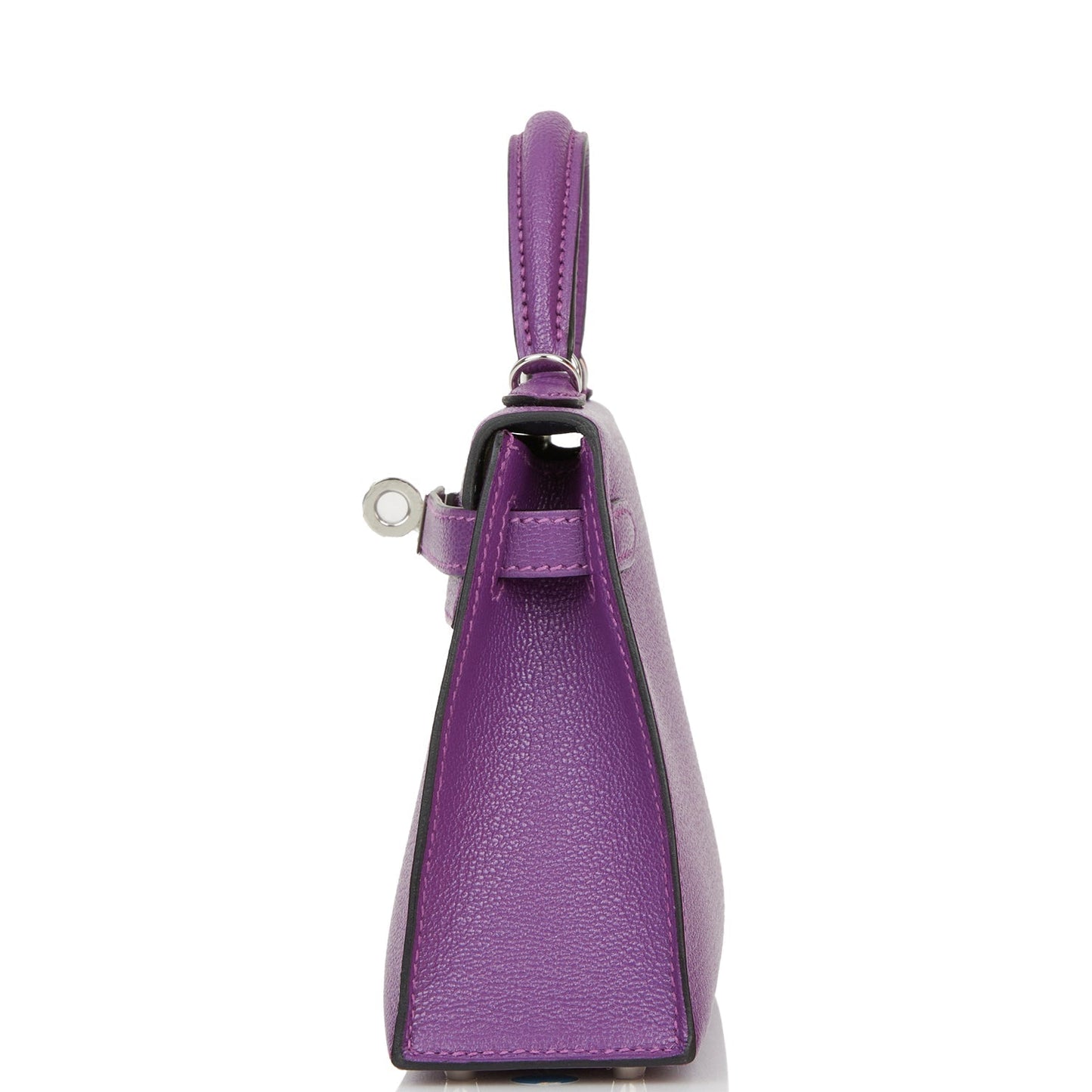 Hermes Kelly 20 Sellier Violet Verso Chèvre Palladium Hardware