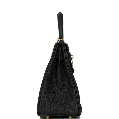 Hermes Kelly 28 Retourne Black Togo Gold Hardware