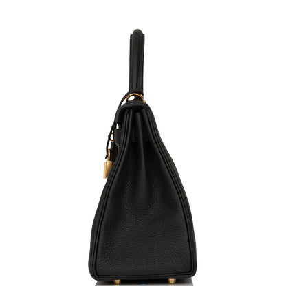 Hermes Kelly 28 Retourne Black Togo Gold Hardware