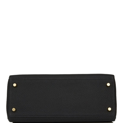 Hermes Kelly 28 Retourne Black Togo Gold Hardware