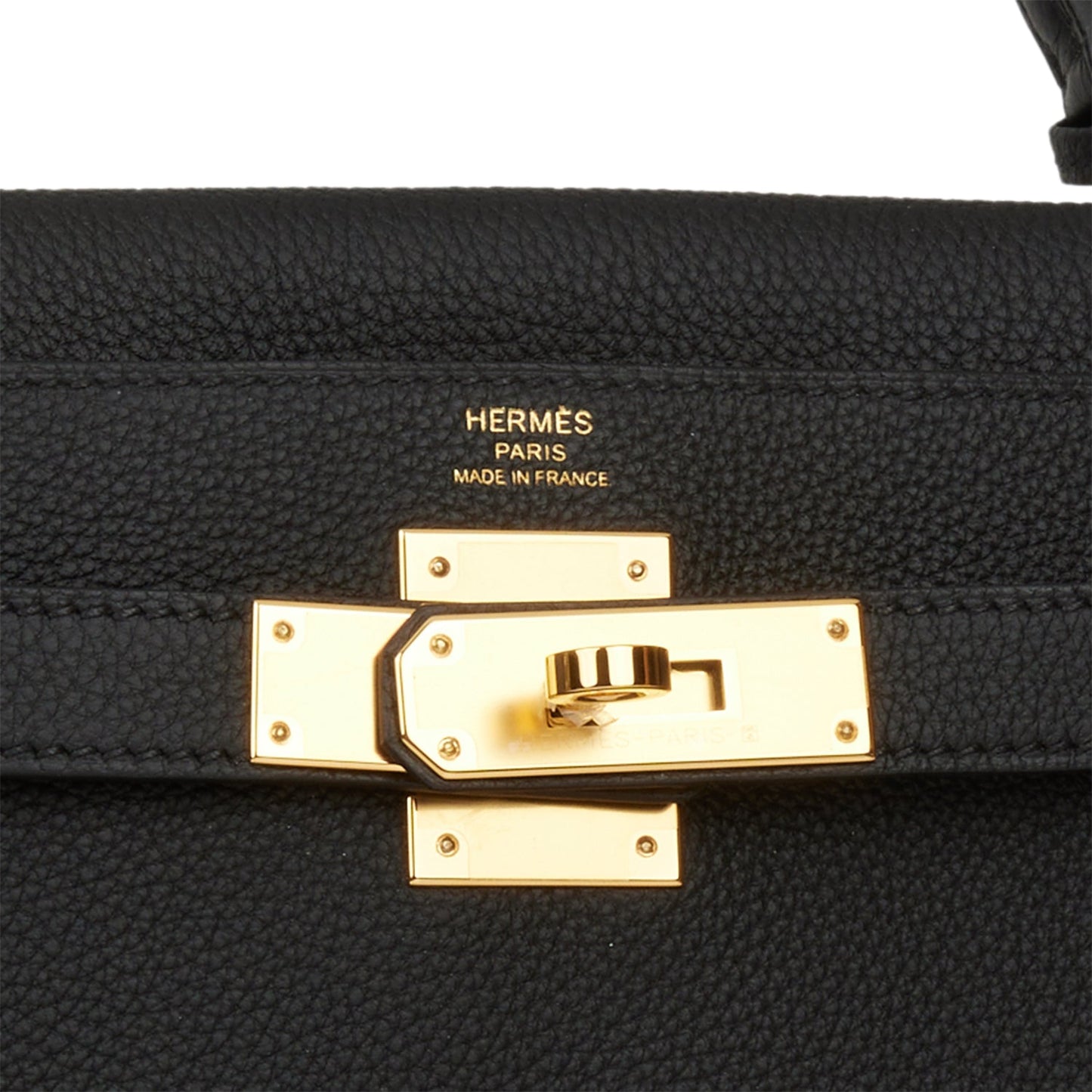 Hermes Kelly 28 Retourne Black Togo Gold Hardware