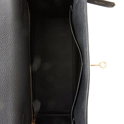 Hermes Kelly 28 Retourne Black Togo Gold Hardware