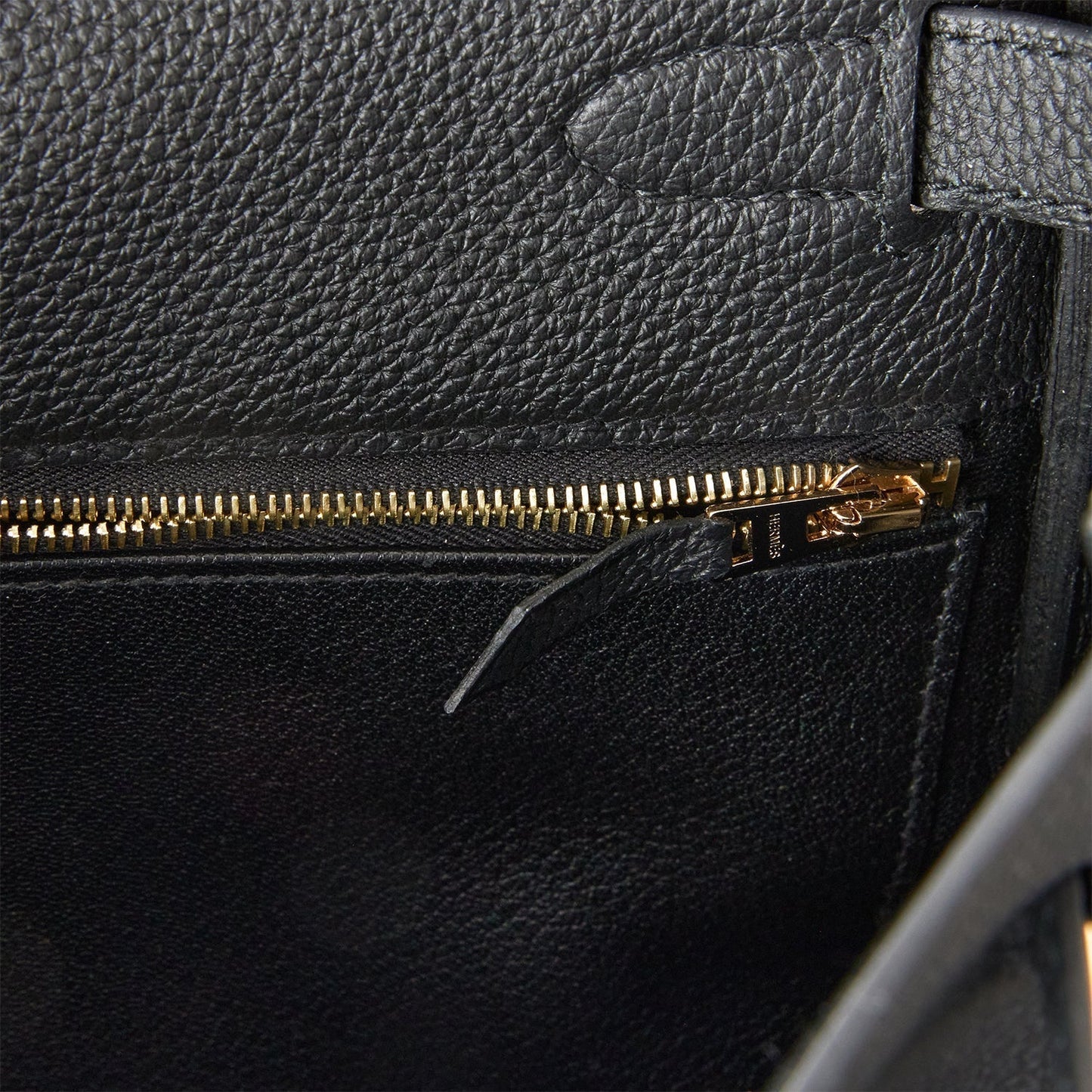 Hermes Kelly 28 Retourne Black Togo Gold Hardware