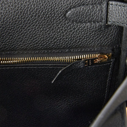 Hermes Kelly 28 Retourne Black Togo Gold Hardware