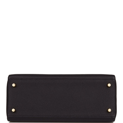 Hermes Kelly 28 Retourne Black Togo Gold Hardware
