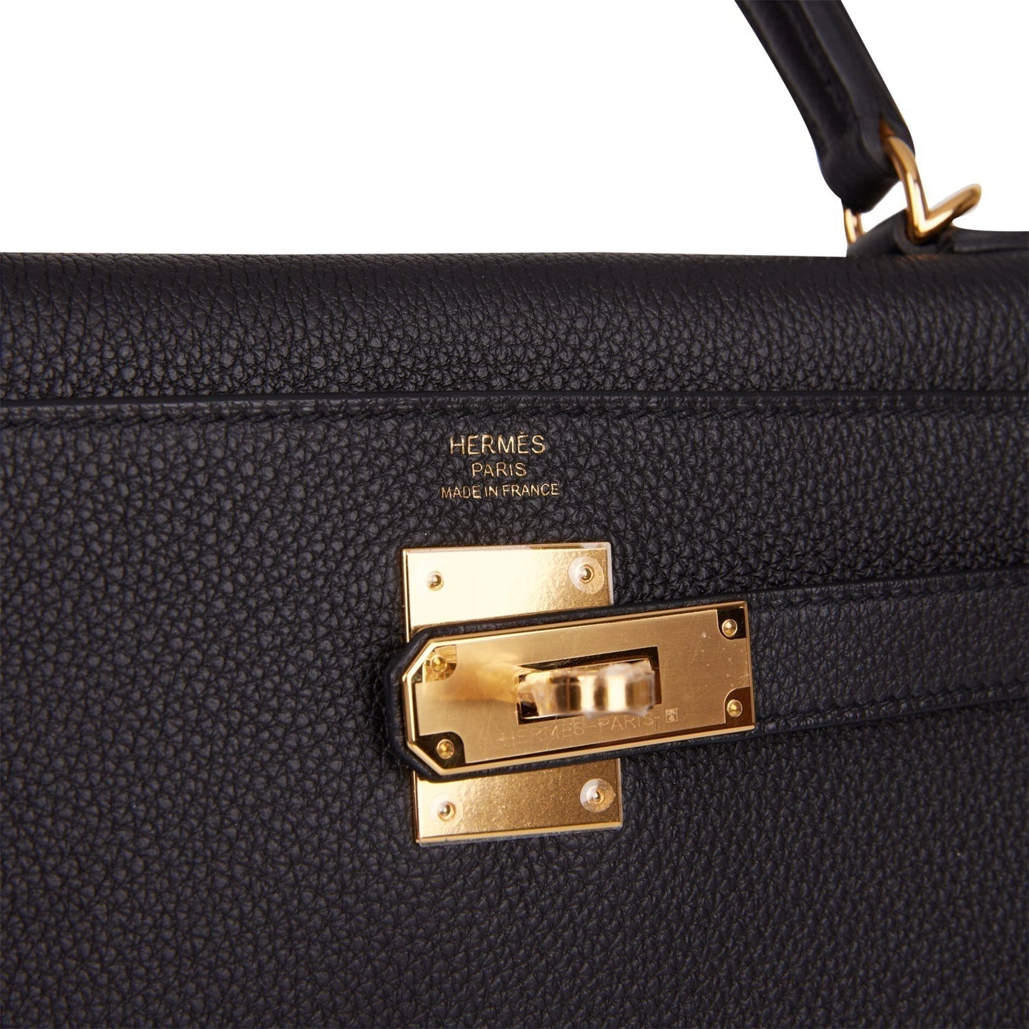 Hermes Kelly 28 Retourne Black Togo Gold Hardware