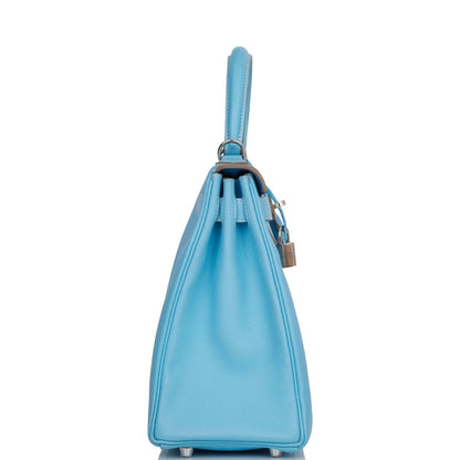 Hermes Kelly 28 Retourne Celeste Candy Epsom Palladium Hardware