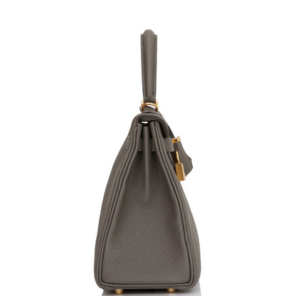 Hermes Kelly 25 Retourne Etain Togo Gold Hardware
