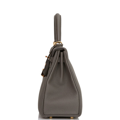 Hermes Kelly 25 Retourne Etain Togo Gold Hardware