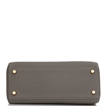 Hermes Kelly 25 Retourne Etain Togo Gold Hardware