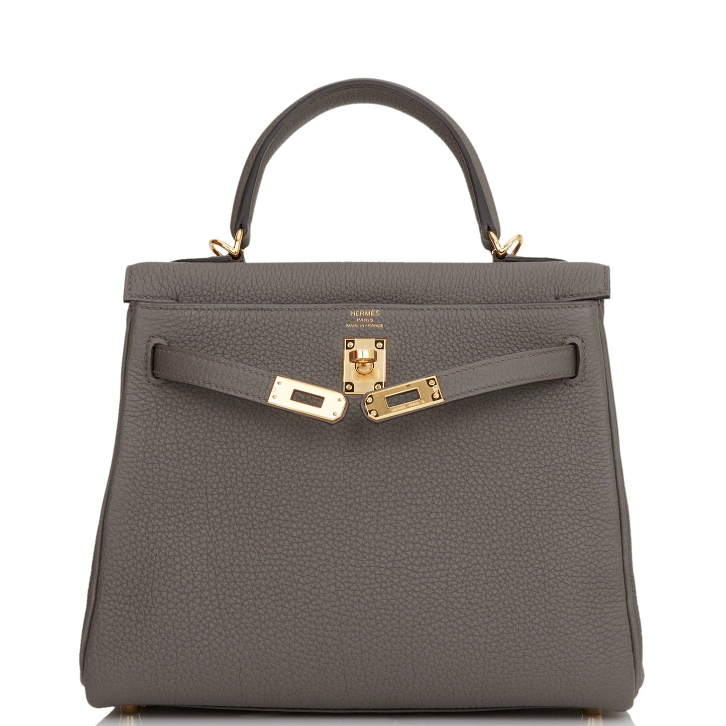Hermes Kelly 25 Retourne Etain Togo Gold Hardware