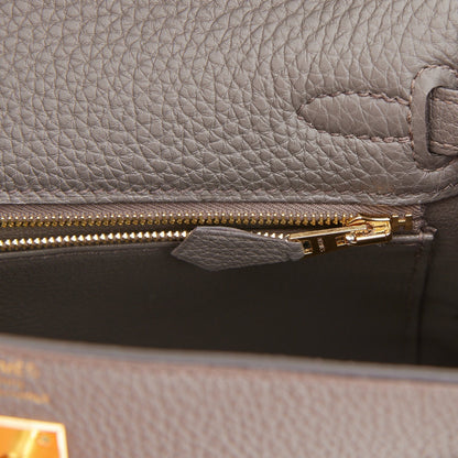 Hermes Kelly 25 Retourne Etain Togo Gold Hardware