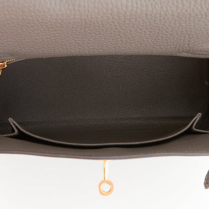 Hermes Kelly 25 Retourne Etain Togo Gold Hardware