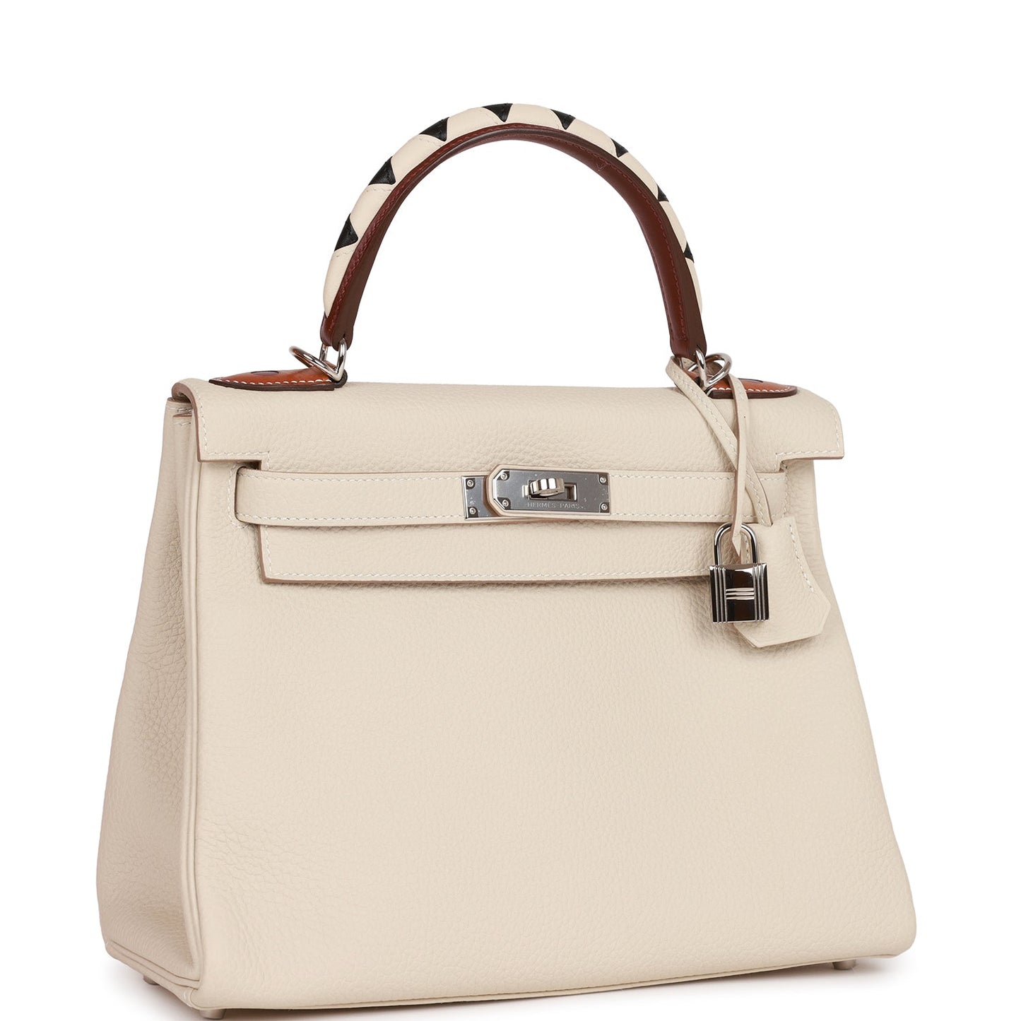 Hermes Kelly 28 Retourne Craie Au Gallop Togo Palladium Hardware
