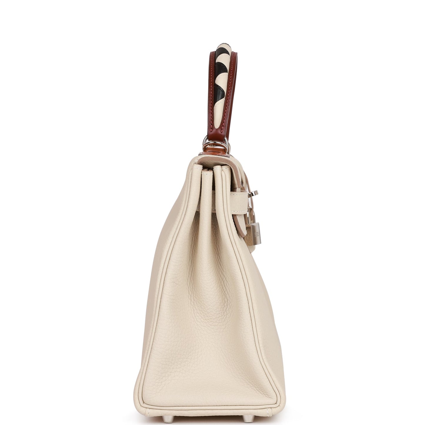 Hermes Kelly 28 Retourne Craie Au Gallop Togo Palladium Hardware