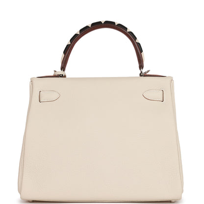 Hermes Kelly 28 Retourne Craie Au Gallop Togo Palladium Hardware