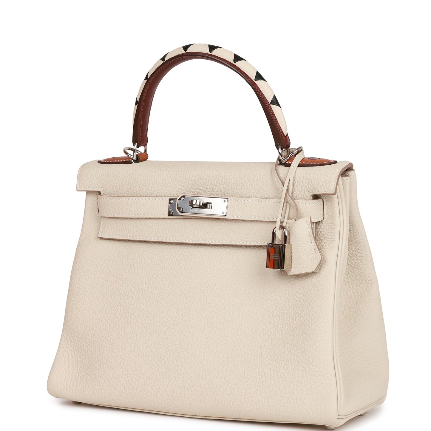 Hermes Kelly 28 Retourne Craie Au Gallop Togo Palladium Hardware