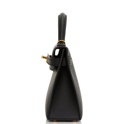 Hermes Kelly 20 Sellier Black Epsom Gold Hardware