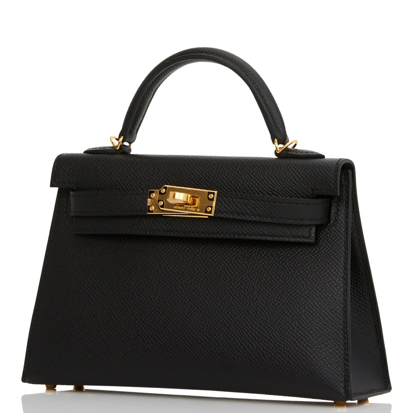 Hermes Kelly 20 Sellier Black Epsom Gold Hardware