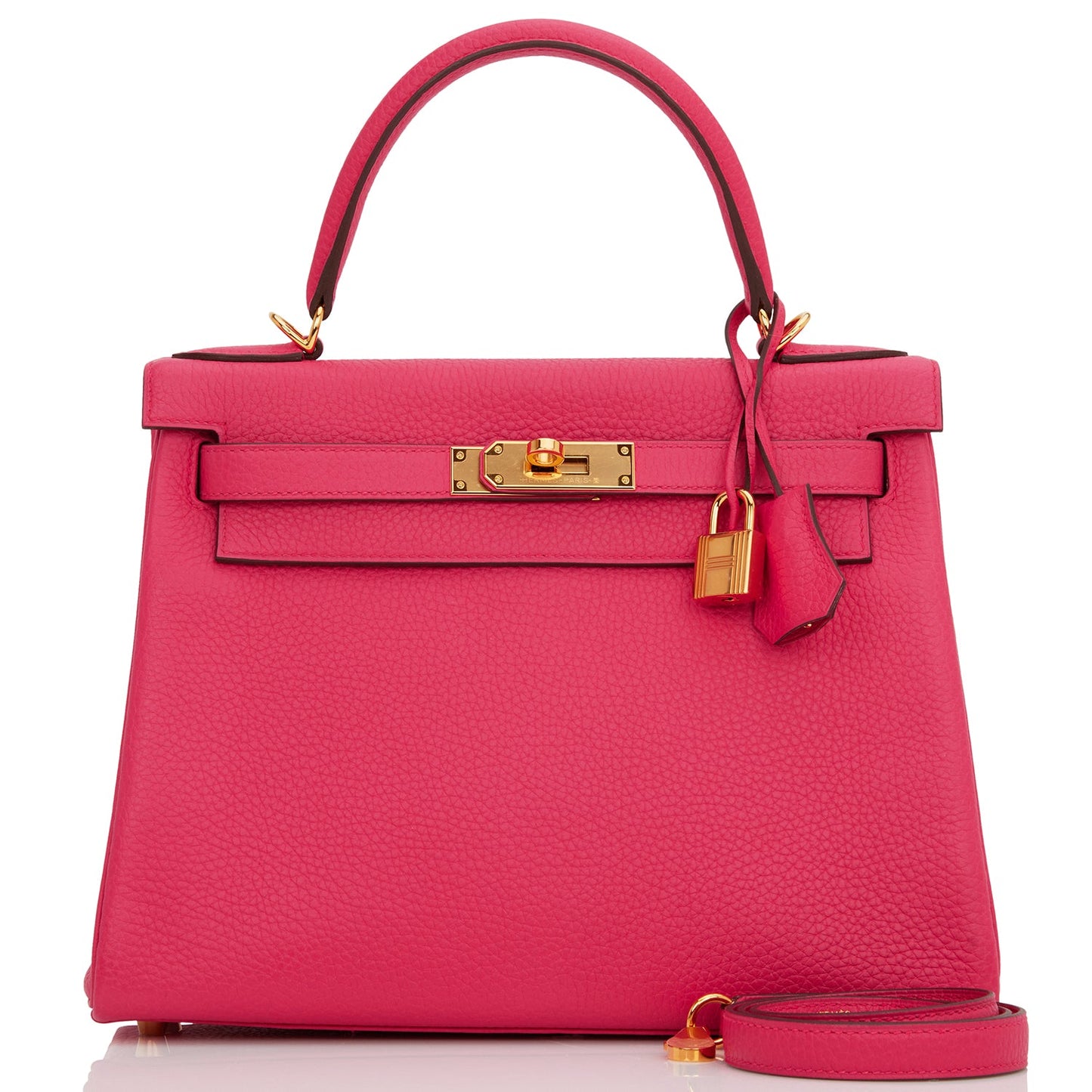 Hermes Kelly 28 Retourne Rose Extreme Clemence Gold Hardware