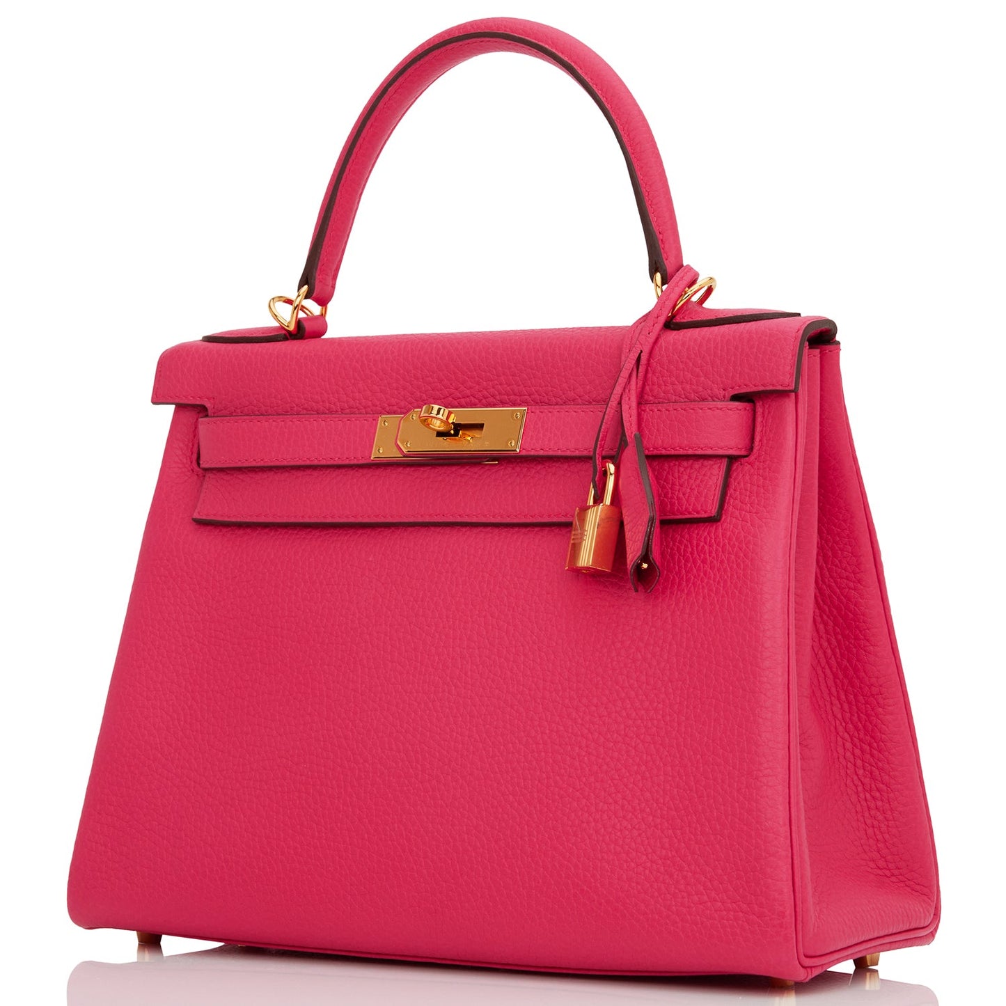 Hermes Kelly 28 Retourne Rose Extreme Clemence Gold Hardware