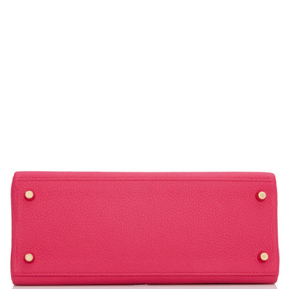 Hermes Kelly 28 Retourne Rose Extreme Clemence Gold Hardware