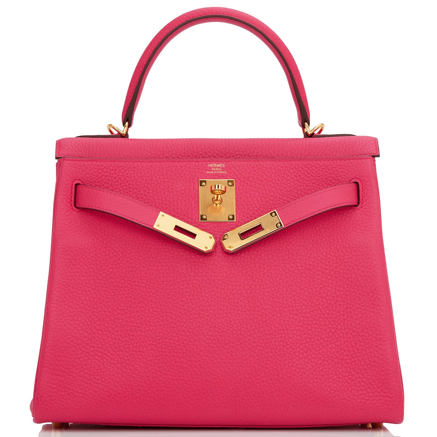 Hermes Kelly 28 Retourne Rose Extreme Clemence Gold Hardware