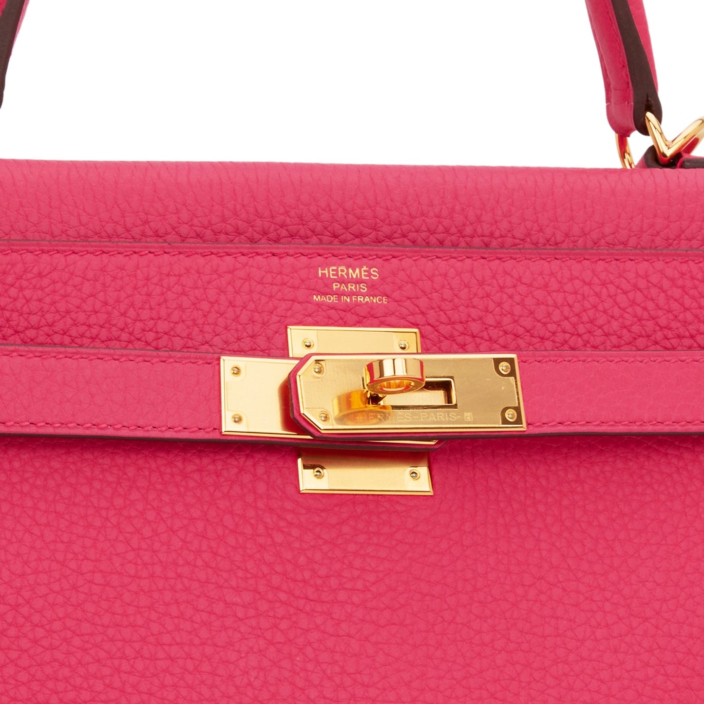 Hermes Kelly 28 Retourne Rose Extreme Clemence Gold Hardware