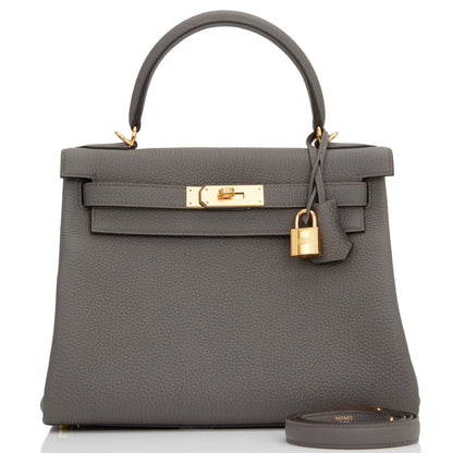 Hermes Kelly 28 Retourne Etain Togo Gold Hardware