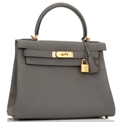 Hermes Kelly 28 Retourne Etain Togo Gold Hardware