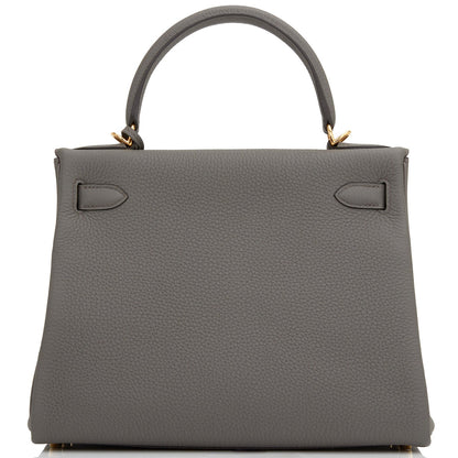 Hermes Kelly 28 Retourne Etain Togo Gold Hardware
