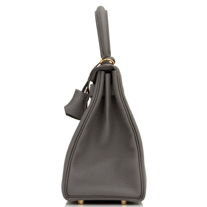 Hermes Kelly 28 Retourne Etain Togo Gold Hardware