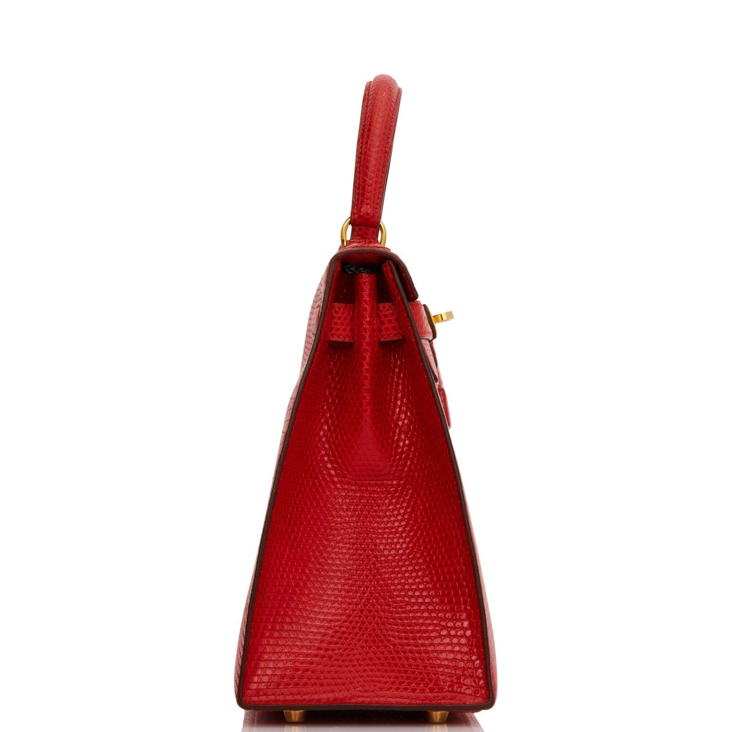 Hermes Kelly 28 Sellier Rouge Vif Lizard Niloticus Gold Hardware