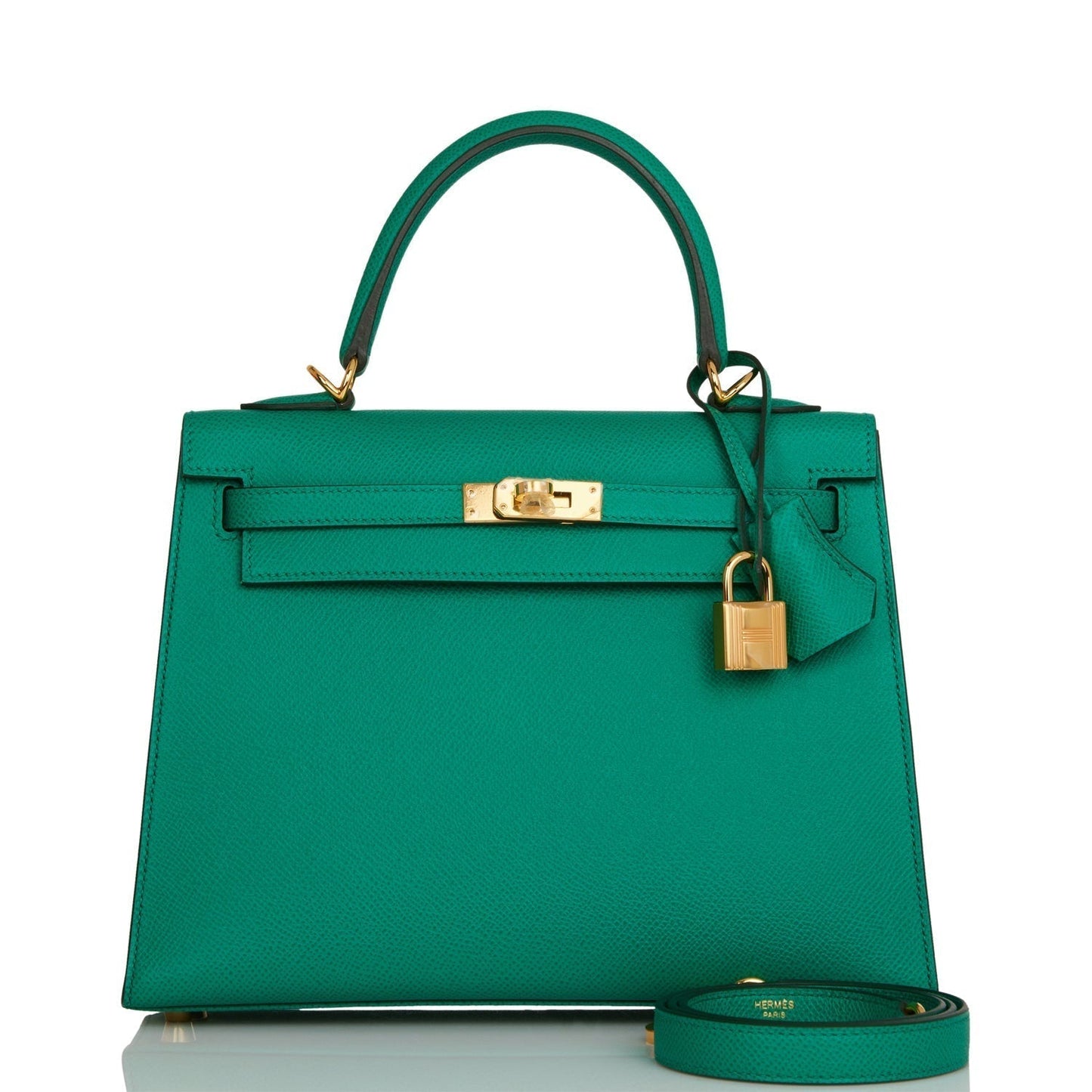 Hermes Kelly 25 Sellier Vert Jade Epsom Gold Hardware