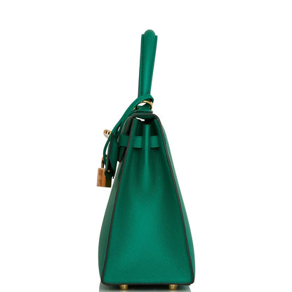 Hermes Kelly 25 Sellier Vert Jade Epsom Gold Hardware