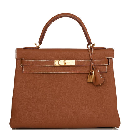Hermes Kelly 32 Retourne Gold Togo Gold Hardware
