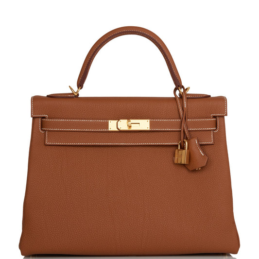 Hermes Kelly 32 Retourne Gold Togo Gold Hardware