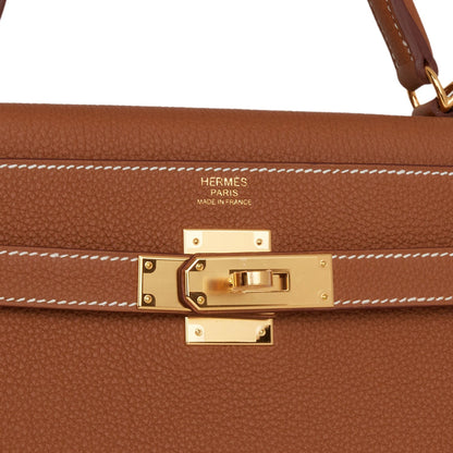 Hermes Kelly 32 Retourne Gold Togo Gold Hardware