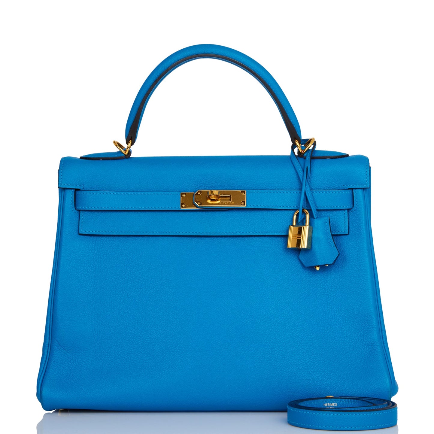 Hermes Kelly 32 Retourne Bleu Hydra Evercolor Gold Hardware