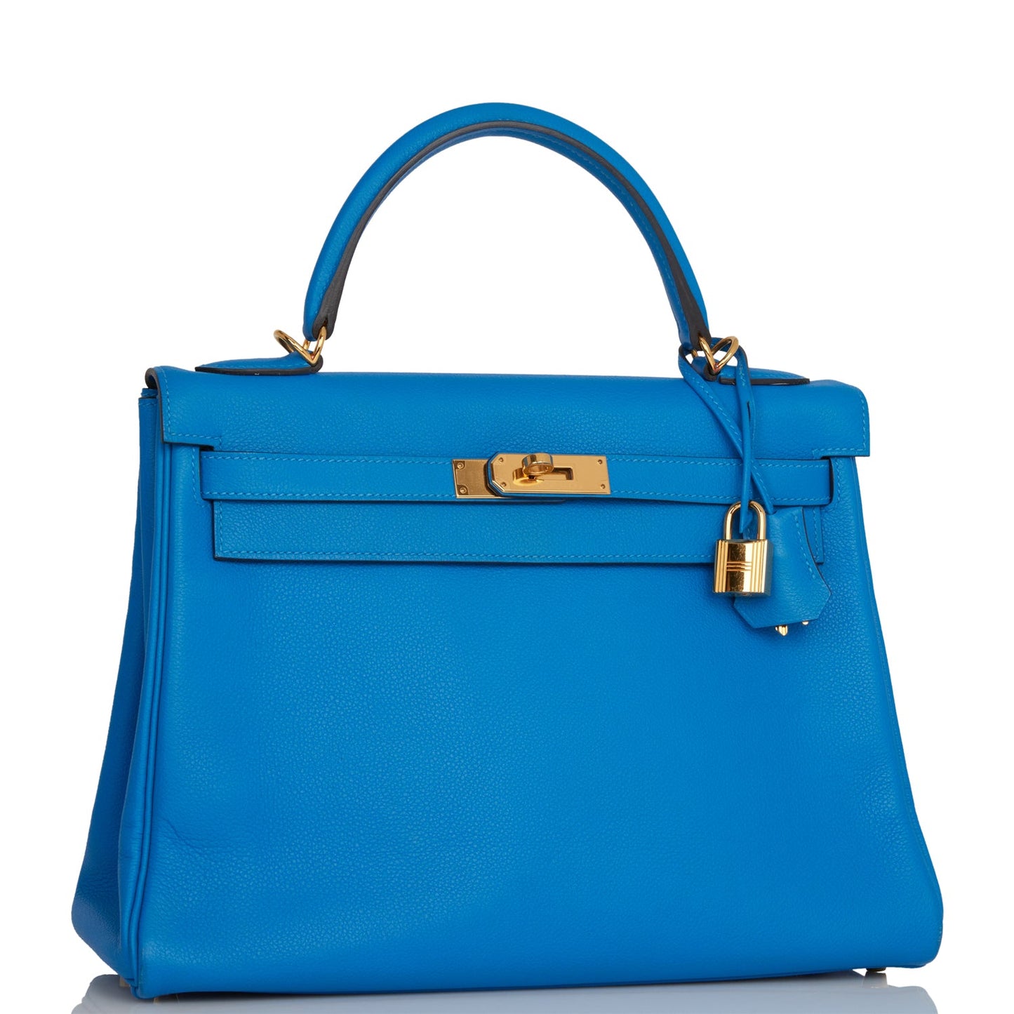 Hermes Kelly 32 Retourne Bleu Hydra Evercolor Gold Hardware