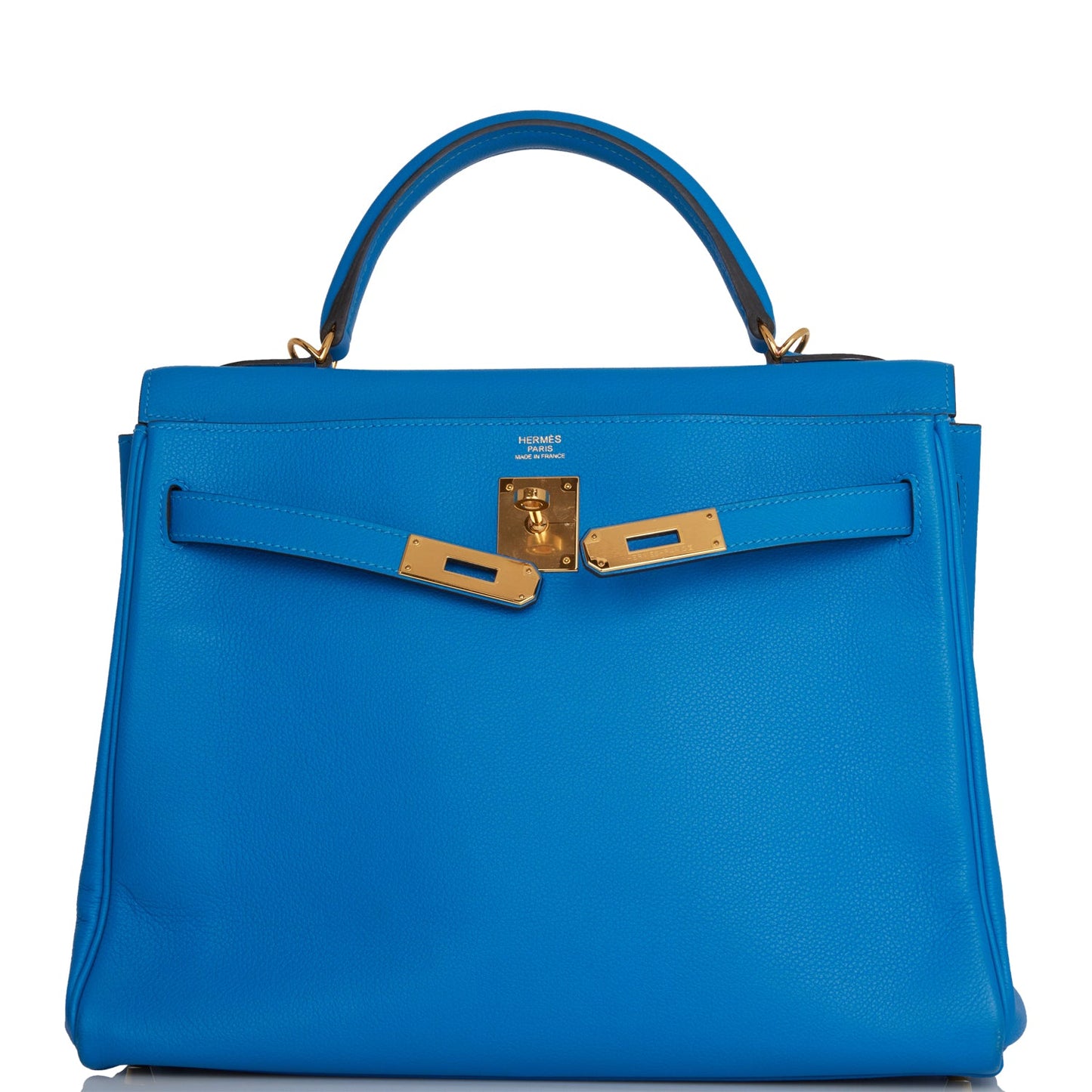 Hermes Kelly 32 Retourne Bleu Hydra Evercolor Gold Hardware