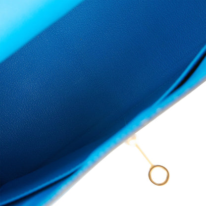 Hermes Kelly 32 Retourne Bleu Hydra Evercolor Gold Hardware