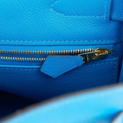 Hermes Kelly 32 Retourne Bleu Hydra Evercolor Gold Hardware