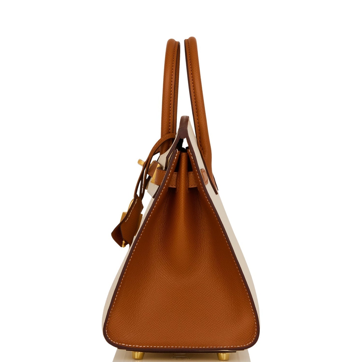 Hermes Birkin 25 Sellier Nata and Gold Epsom Brushed Gold Hardware